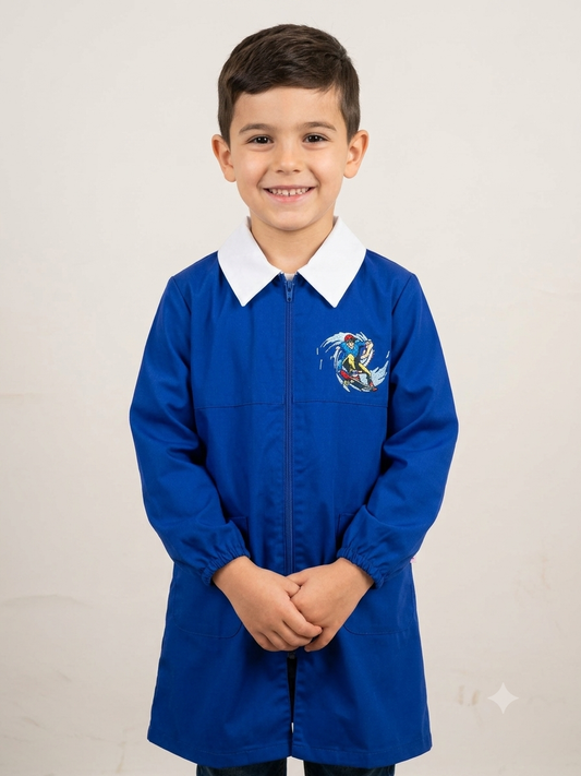Grembiule Scuola Bambino Ambrosino – Blu con Ricamo