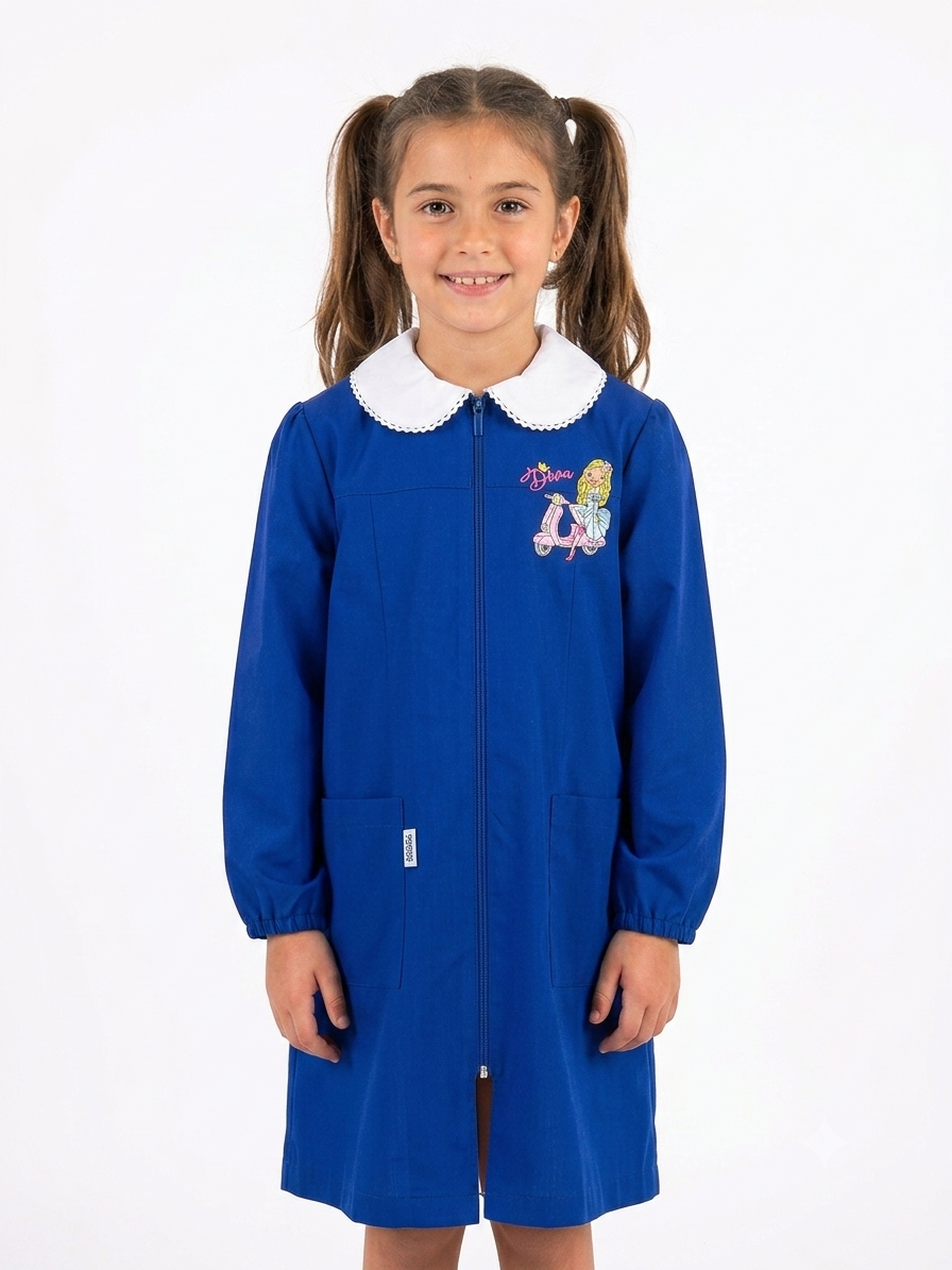 Grembiule Scuola Bambina Ambrosino – Blu con Ricamo