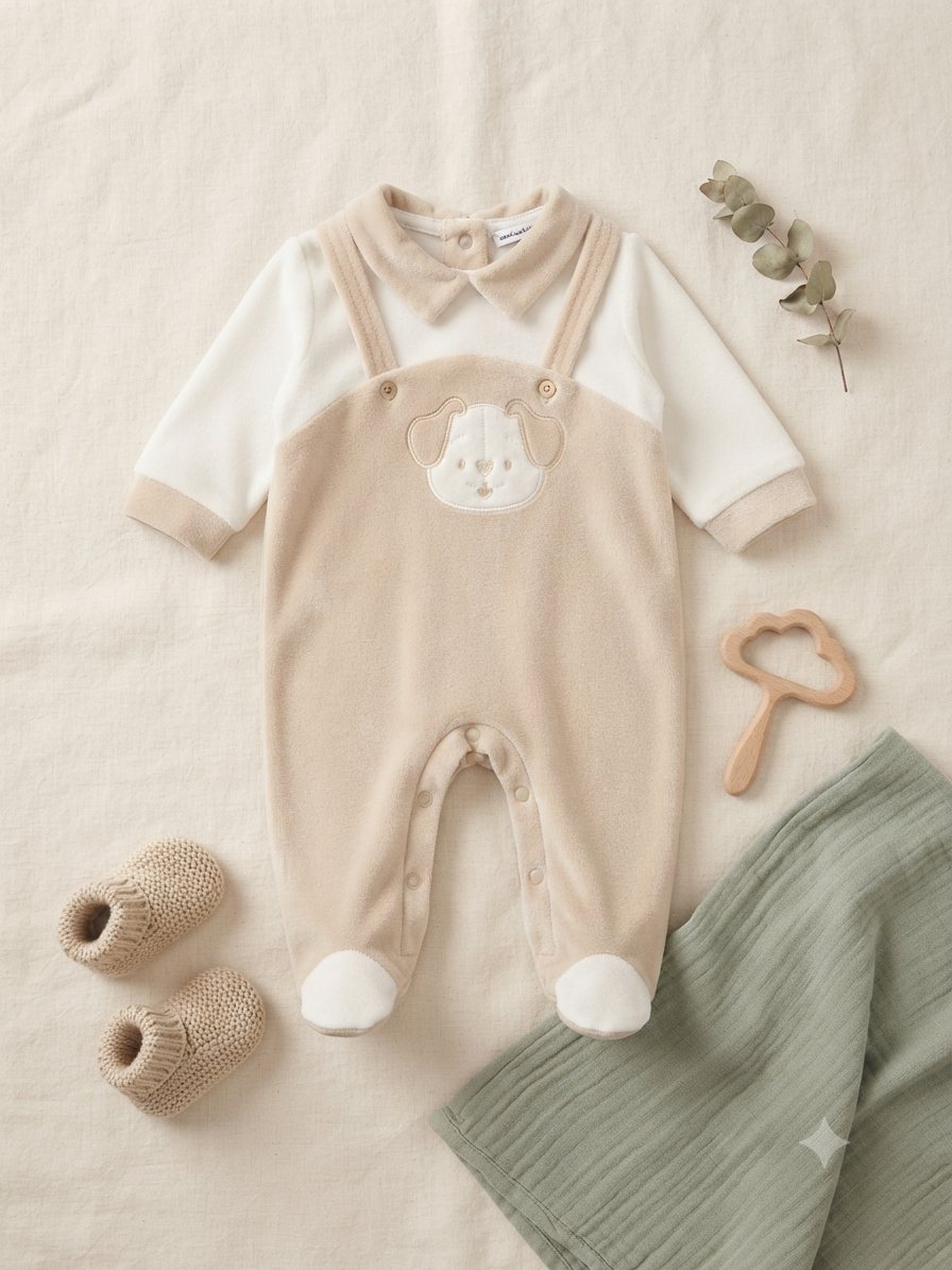 Tutina in ciniglia neonato Batuffolini