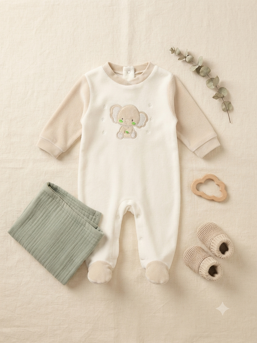 Tutina in ciniglia neonato Batuffolini