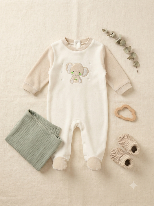 Tutina in ciniglia neonato Batuffolini