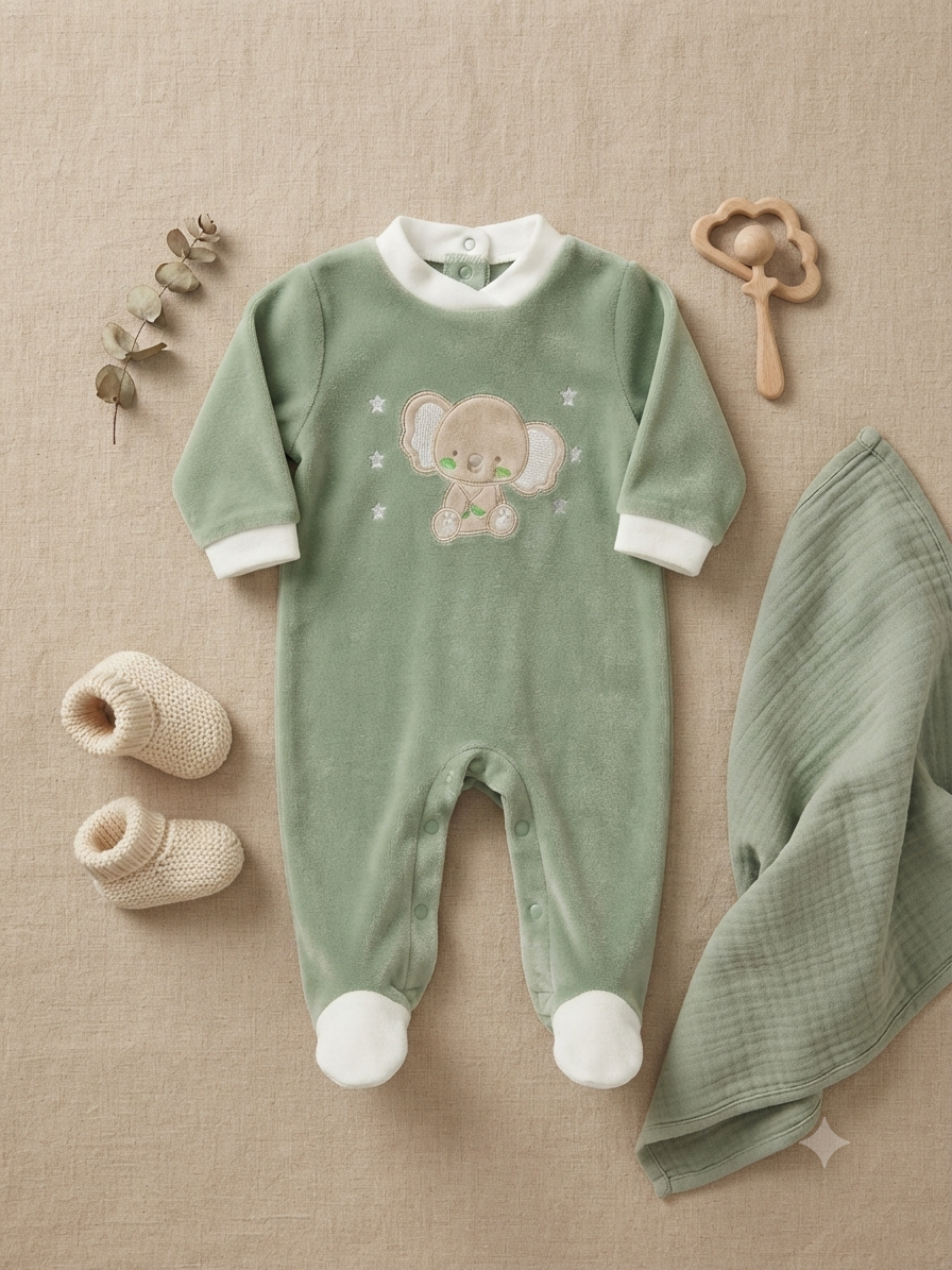 Tutina in ciniglia neonato Batuffolini