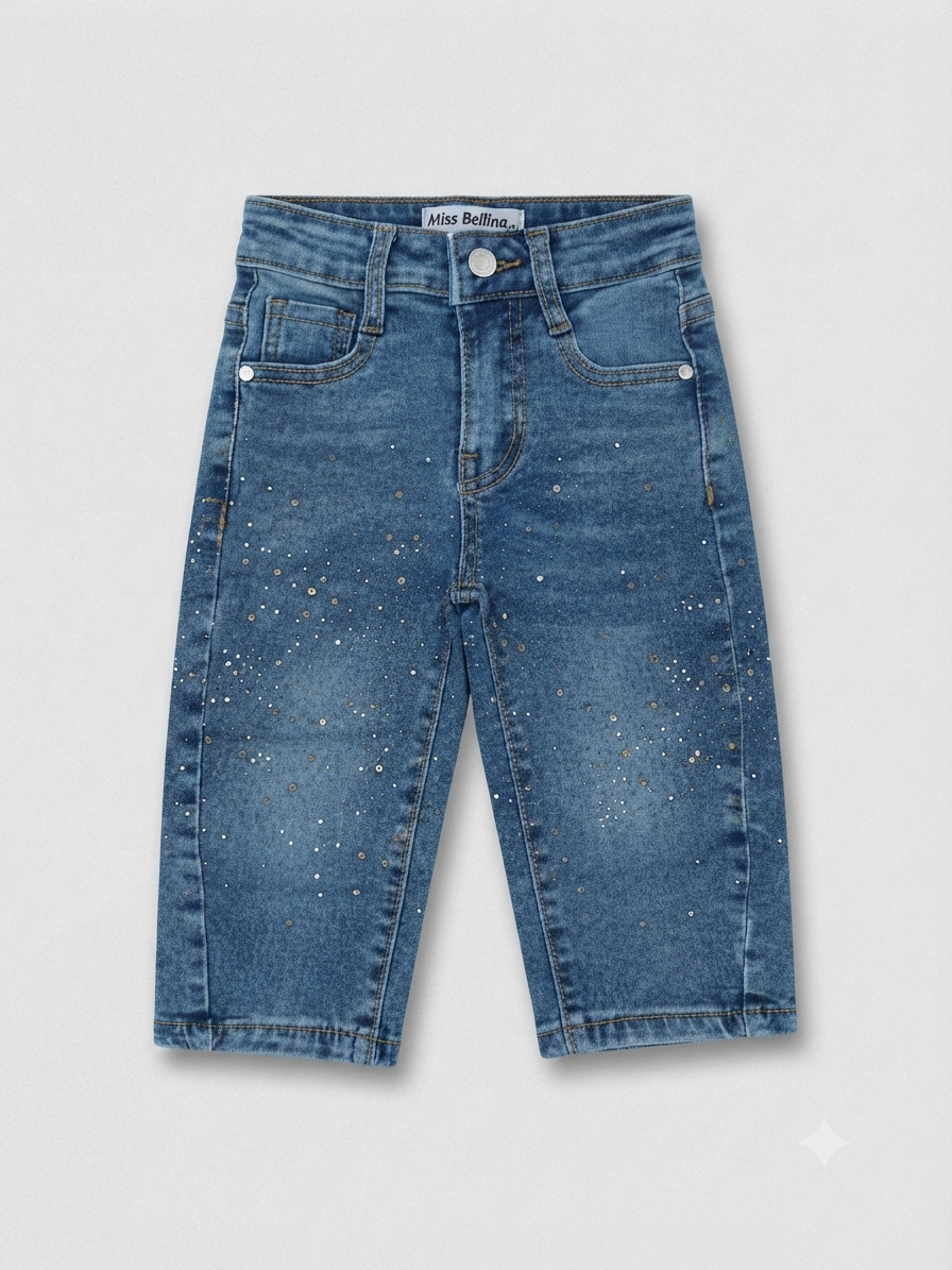 Jeans balloon neonata strass