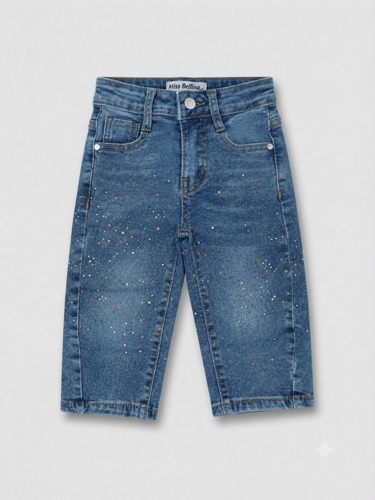 Jeans balloon neonata strass