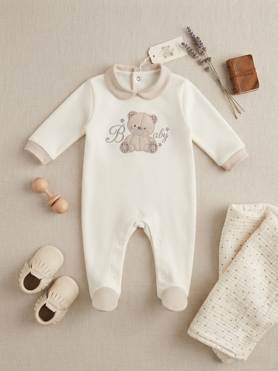 Tutina in caldo cotone neonato LES JOLIE baby teddy