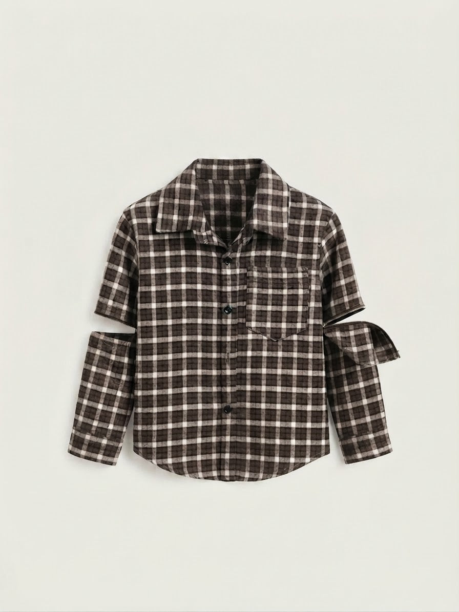 Camicia a Quadri con Dettaglio Cut-Out
