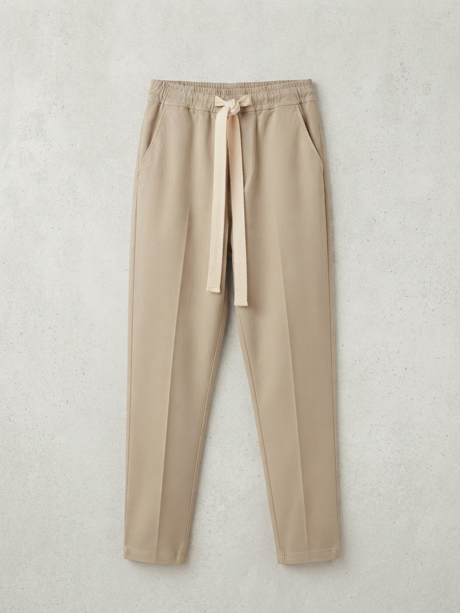 Pantaloni Jogger a Tinta Unita con Coulisse