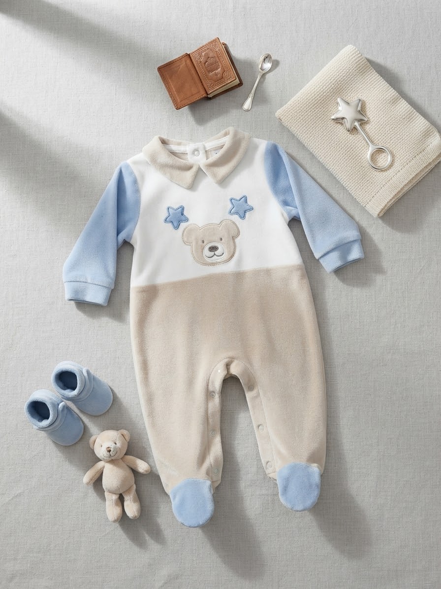 Tutina in ciniglia neonato Batuffolini