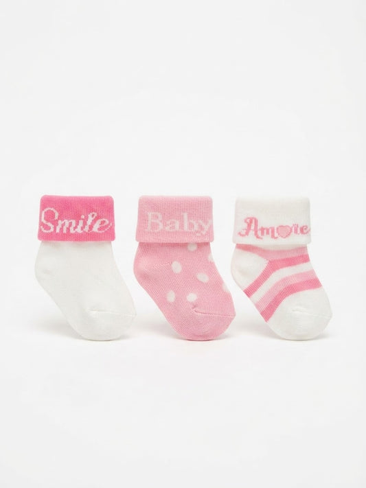 Set 3 Paia di Calzine Neonato in Morbido Cotone taglia unica primi mesi