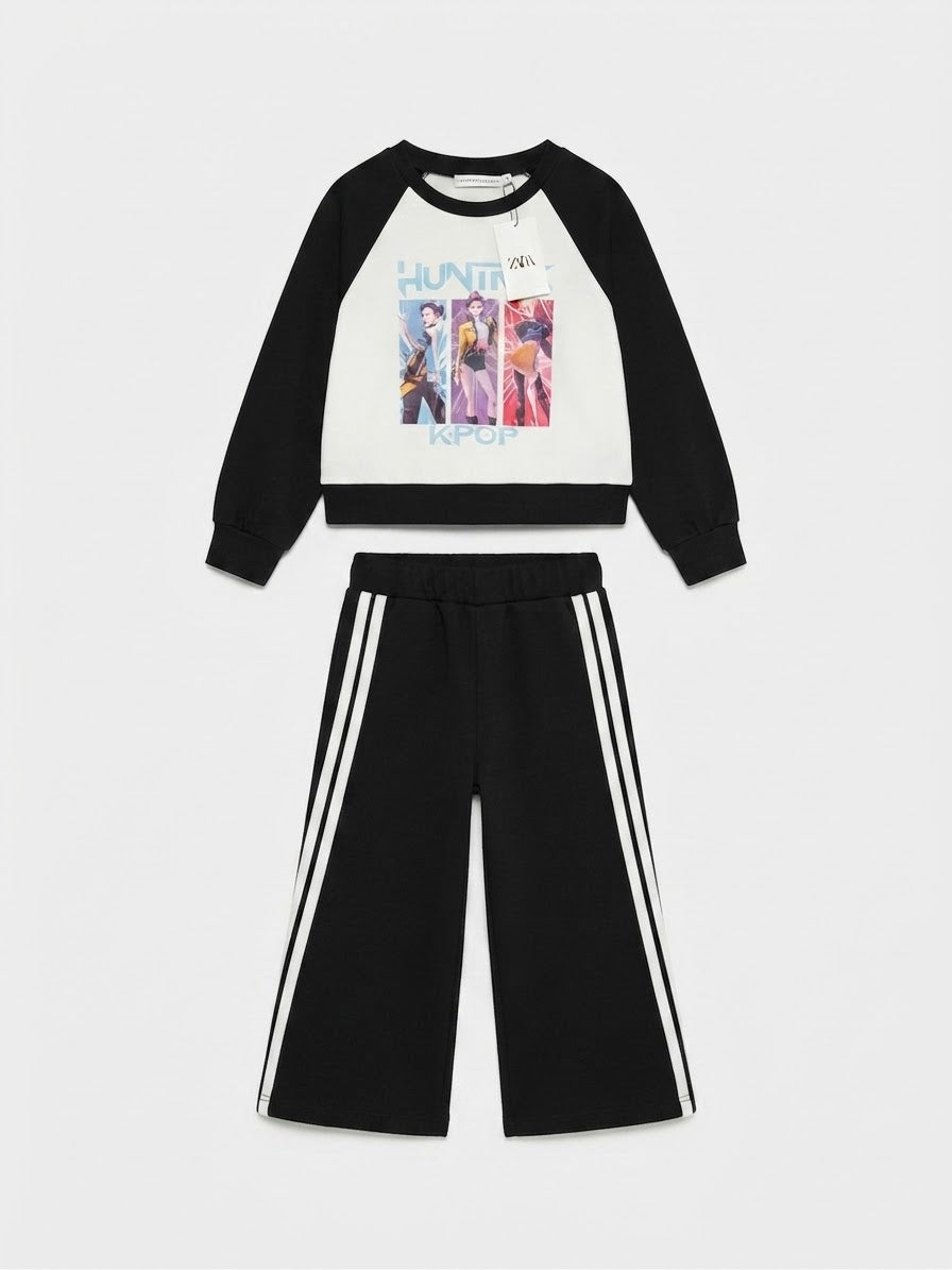 Completo Felpa e Pantalone Sportivo con Stampa K-Pop