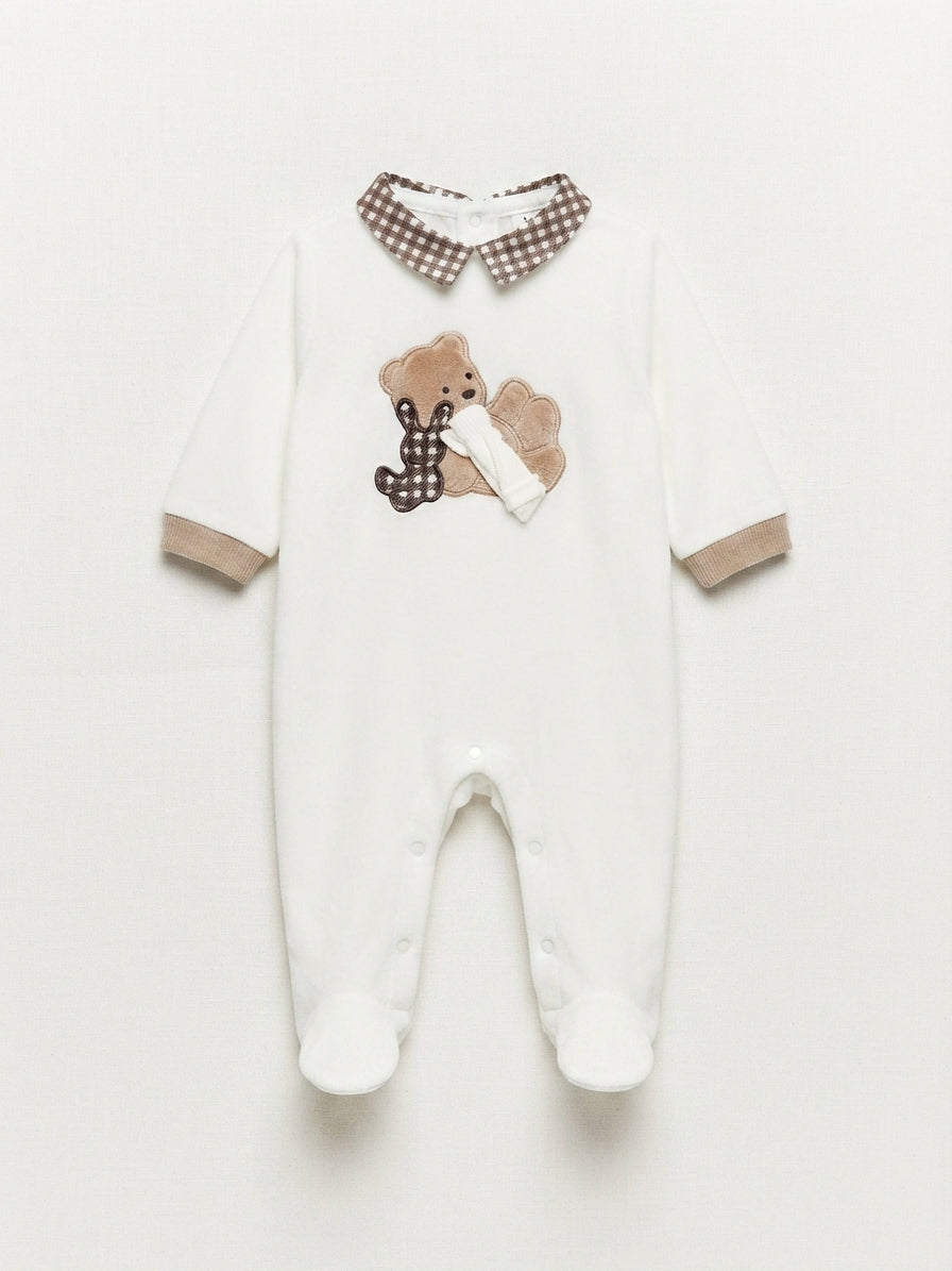 Tutina Neonato in ciniglia Nazareno gabrielli teddy quadri