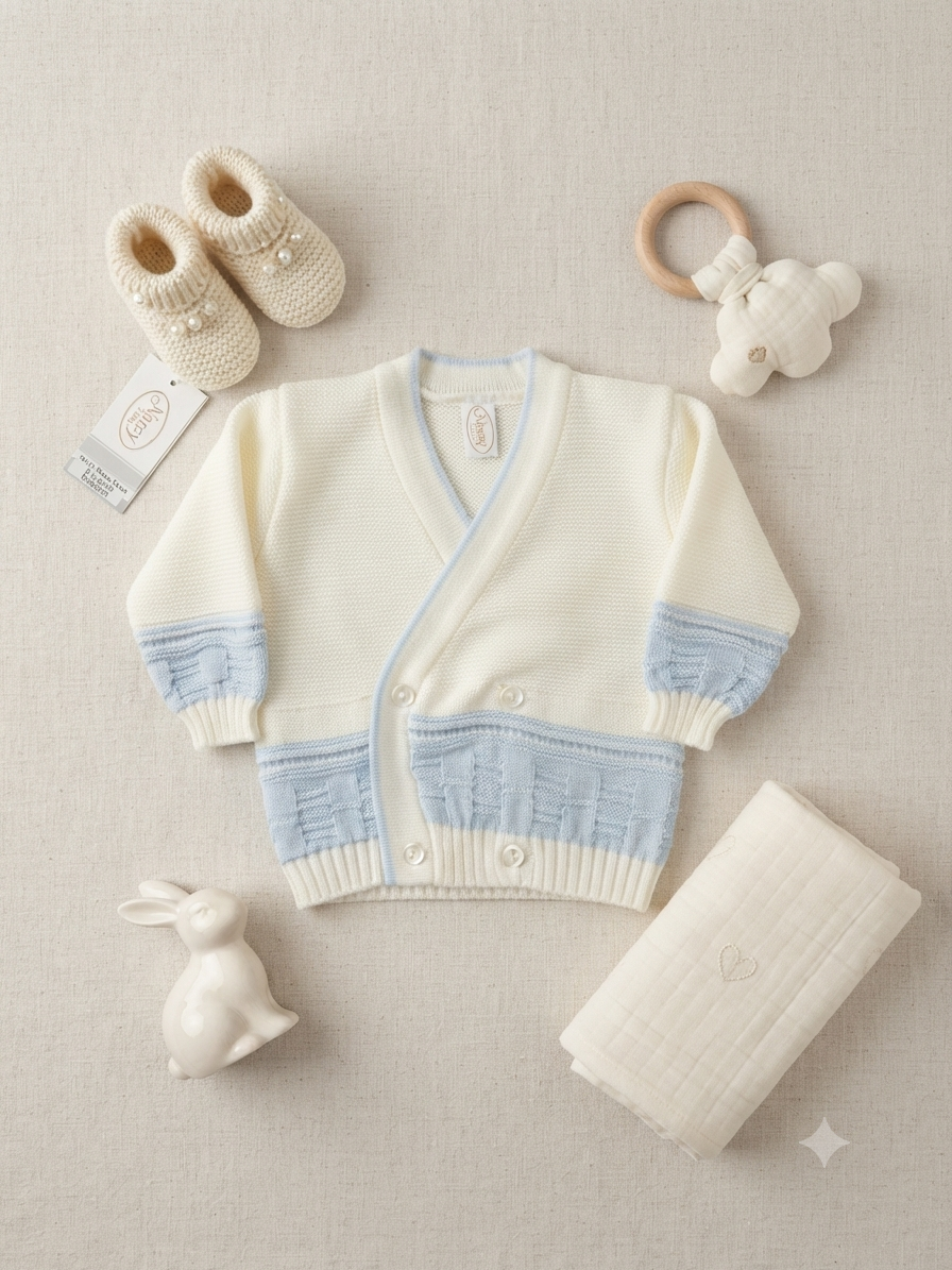 INCROCIATINO GOLFINO NEONATO LANA NANCY BABY