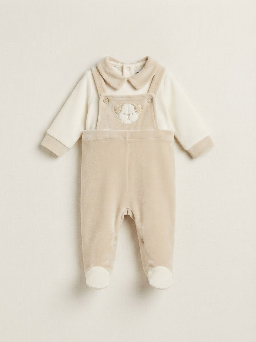 Completoclinico in ciniglia neonata Batuffolini salopette