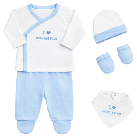 SET CORREDINO PRIMA NASCITA 4 PEZZI IN CALDO COTONE