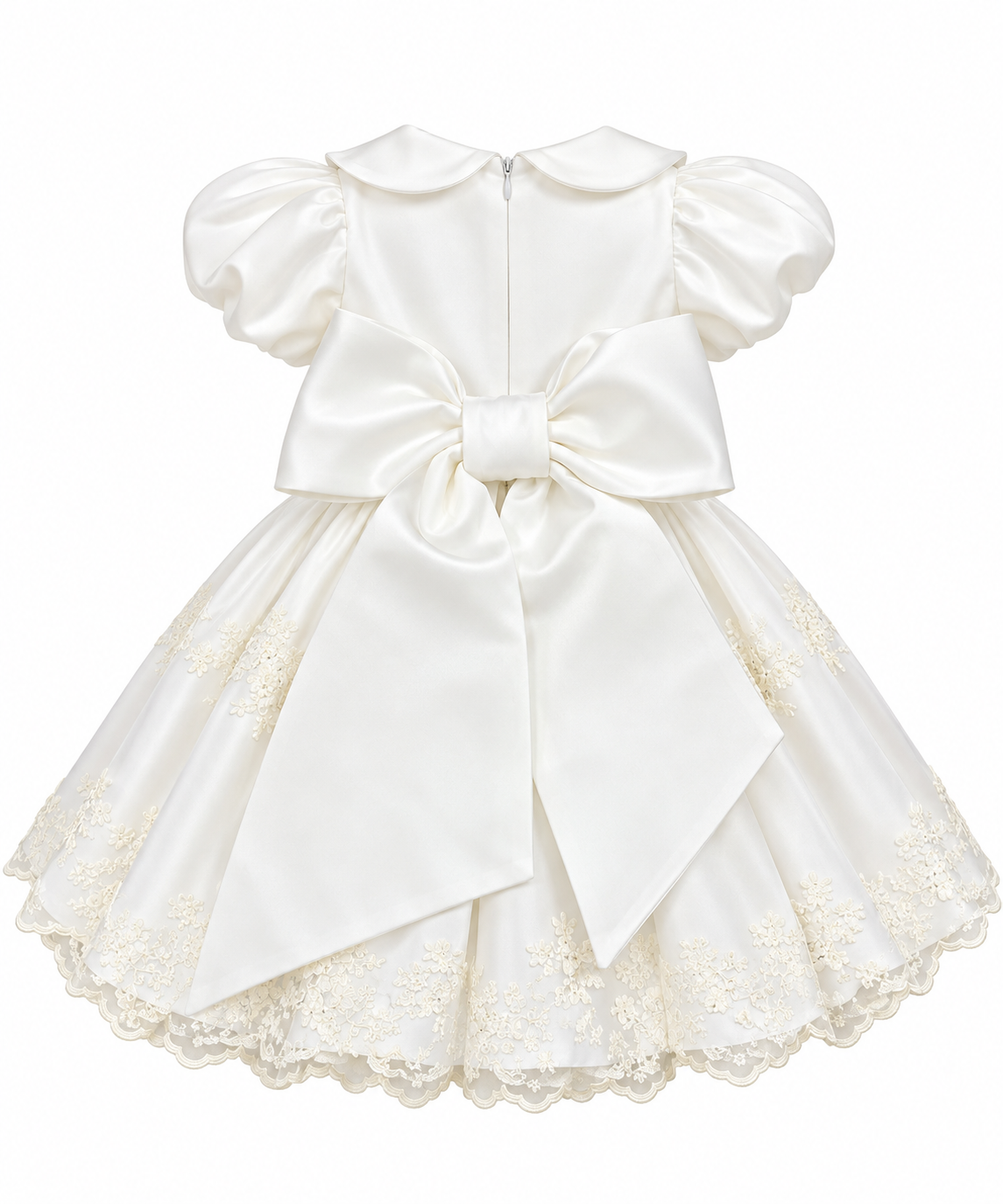 Abito battesimale neonata chiffon nazareno Gabrielli 4393 panna