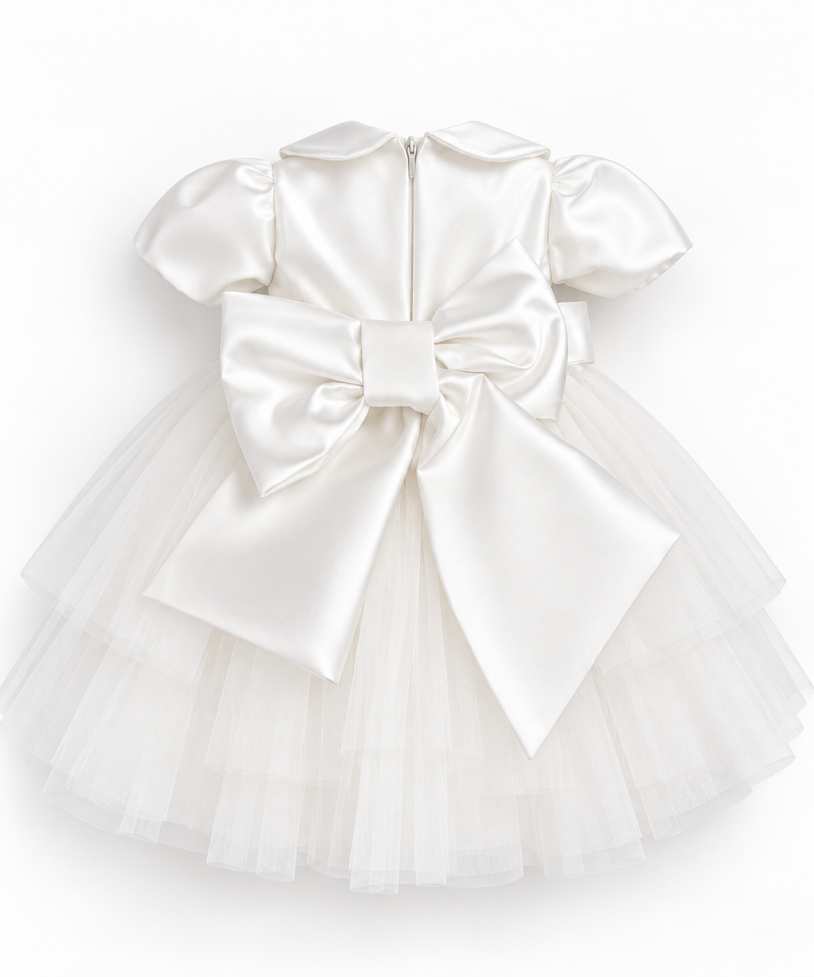 Abito battesimale neonata tulle nazareno Gabrielli con pelliccia 4133