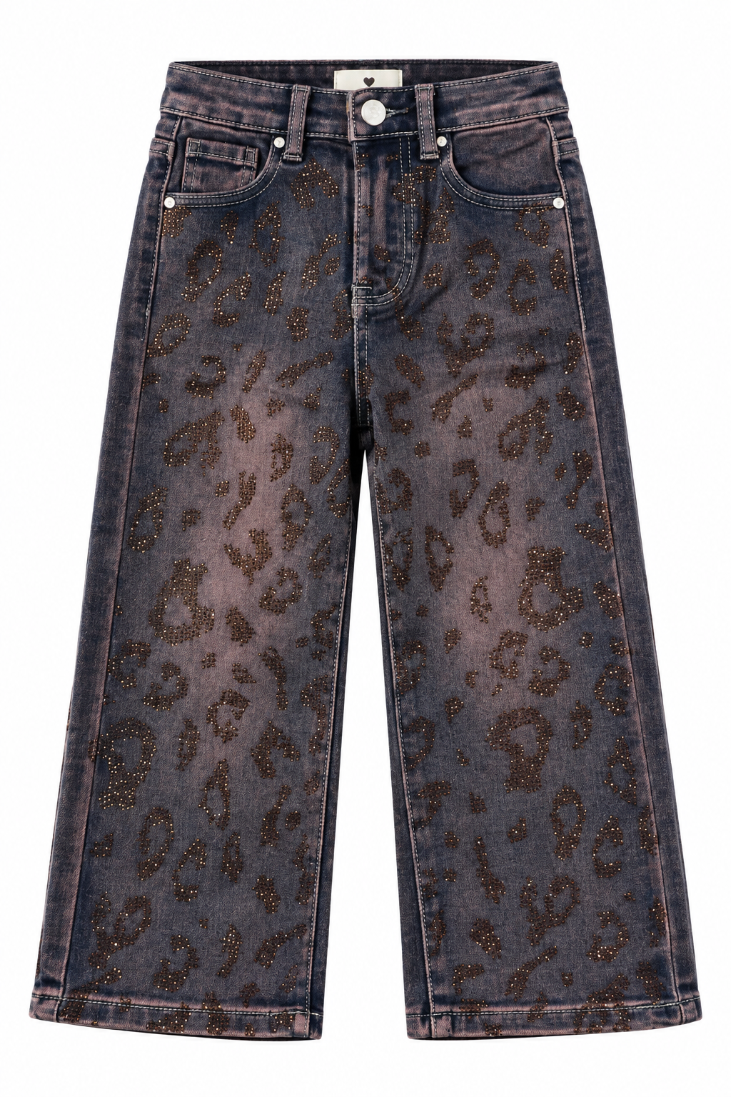 Jeans bambina leopardato
