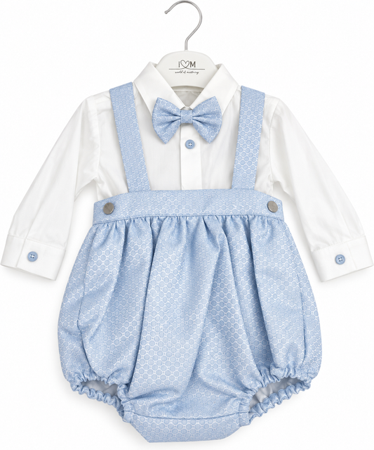 Completo Elegante Neonato con Bretelle e Papillon