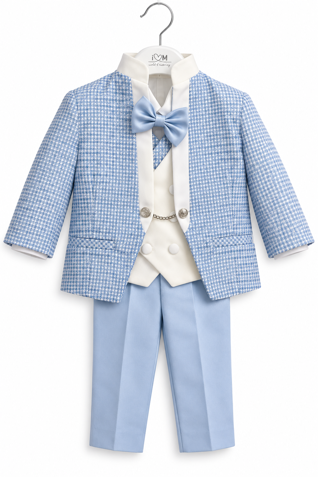 Completo Elegante Bambino con Giacca, Gilet e Papillon