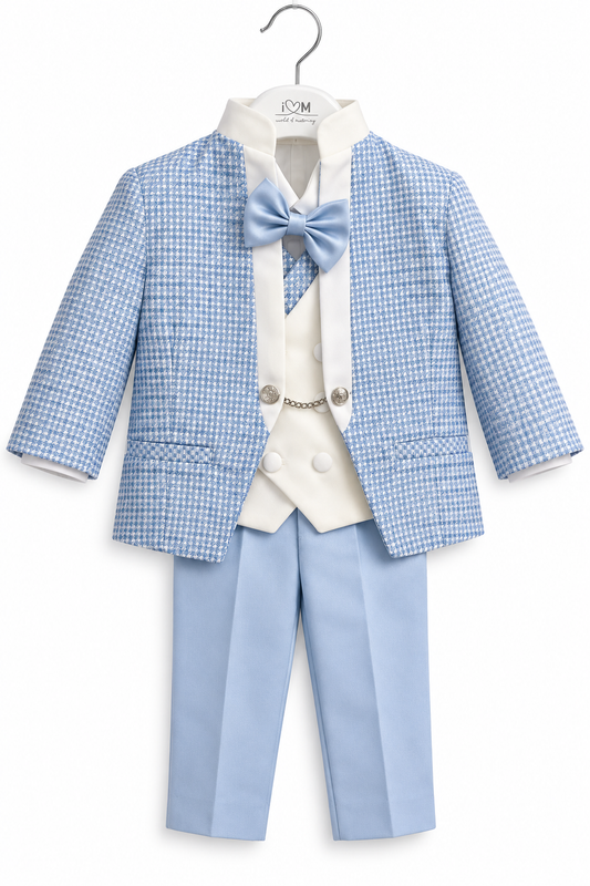 Completo Elegante Bambino con Giacca, Gilet e Papillon