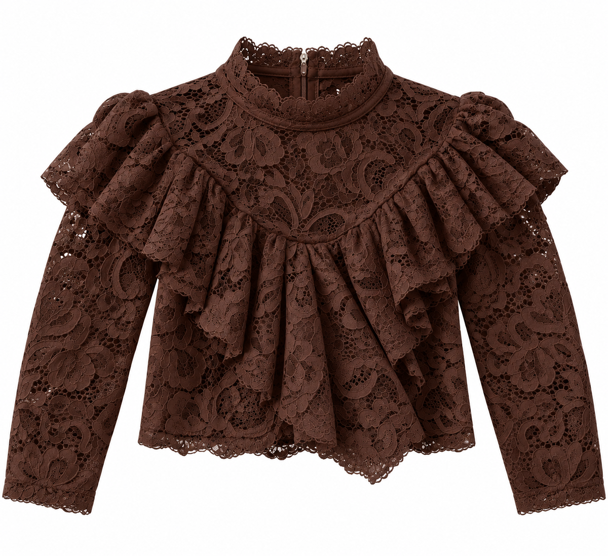 Blusa Bambina in Pizzo con Volant