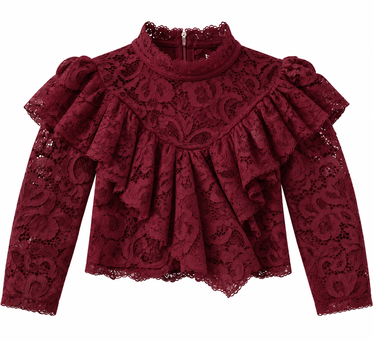 Blusa Bambina in Pizzo con Volant