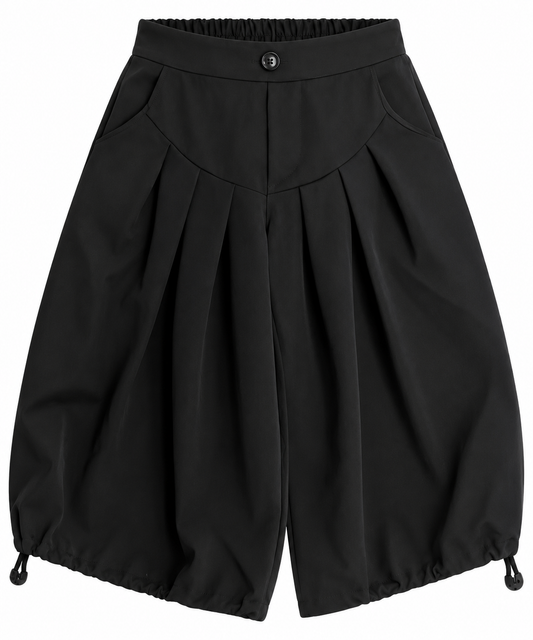 Pantalone Bambina Balloon con Pieghe e Coulisse