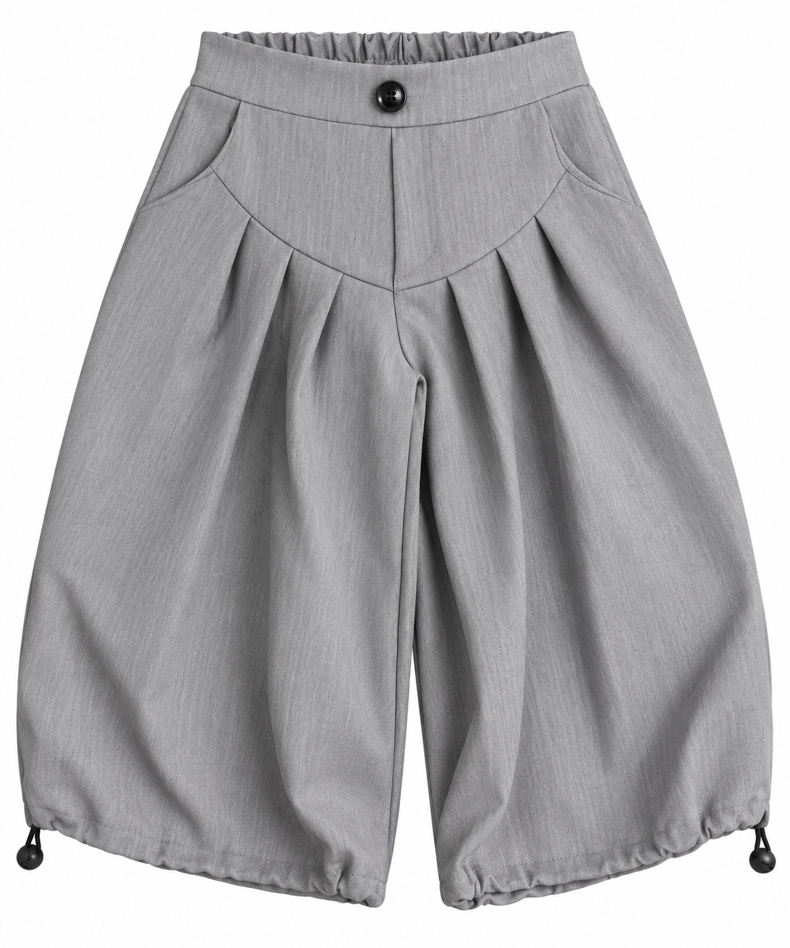 Pantalone Bambina Balloon con Pieghe e Coulisse