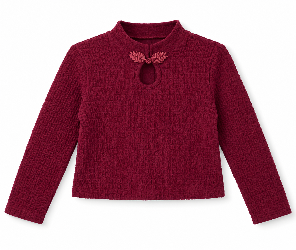 Maglioncino Bambina con Colletto e Chiusura Decorativa