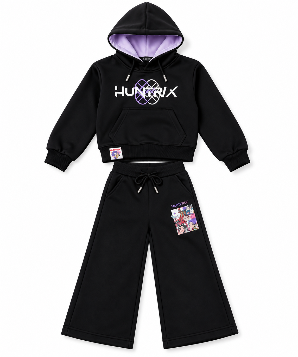 Completo Bambino HUNTRIX con Felpa con Cappuccio e Pantalone Palazzo