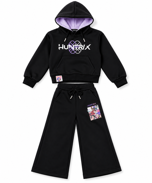 Completo Bambino HUNTRIX con Felpa con Cappuccio e Pantalone Palazzo