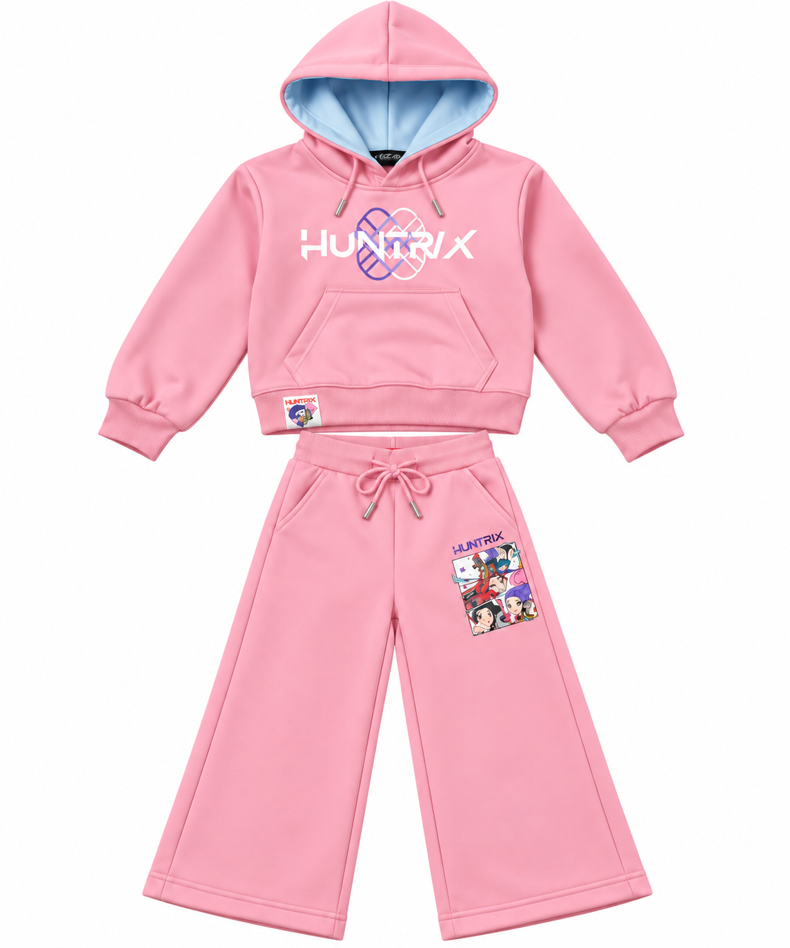 Completo Bambino HUNTRIX con Felpa con Cappuccio e Pantalone Palazzo