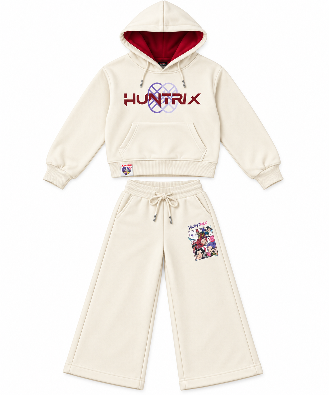 Completo Bambino HUNTRIX con Felpa con Cappuccio e Pantalone Palazzo