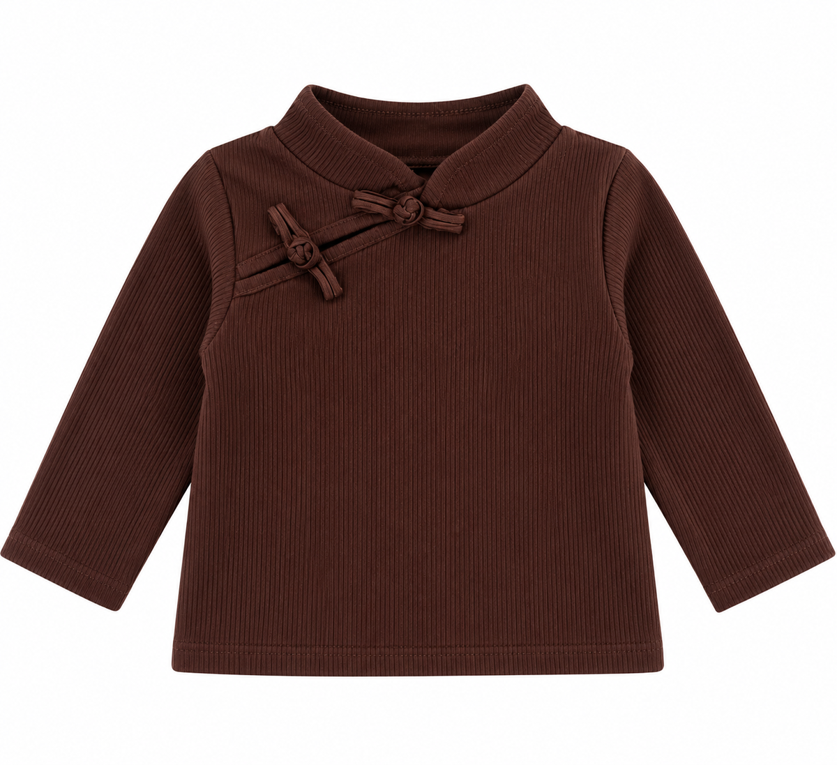 Maglia Bambina a Costine con Colletto e Fiocchetti