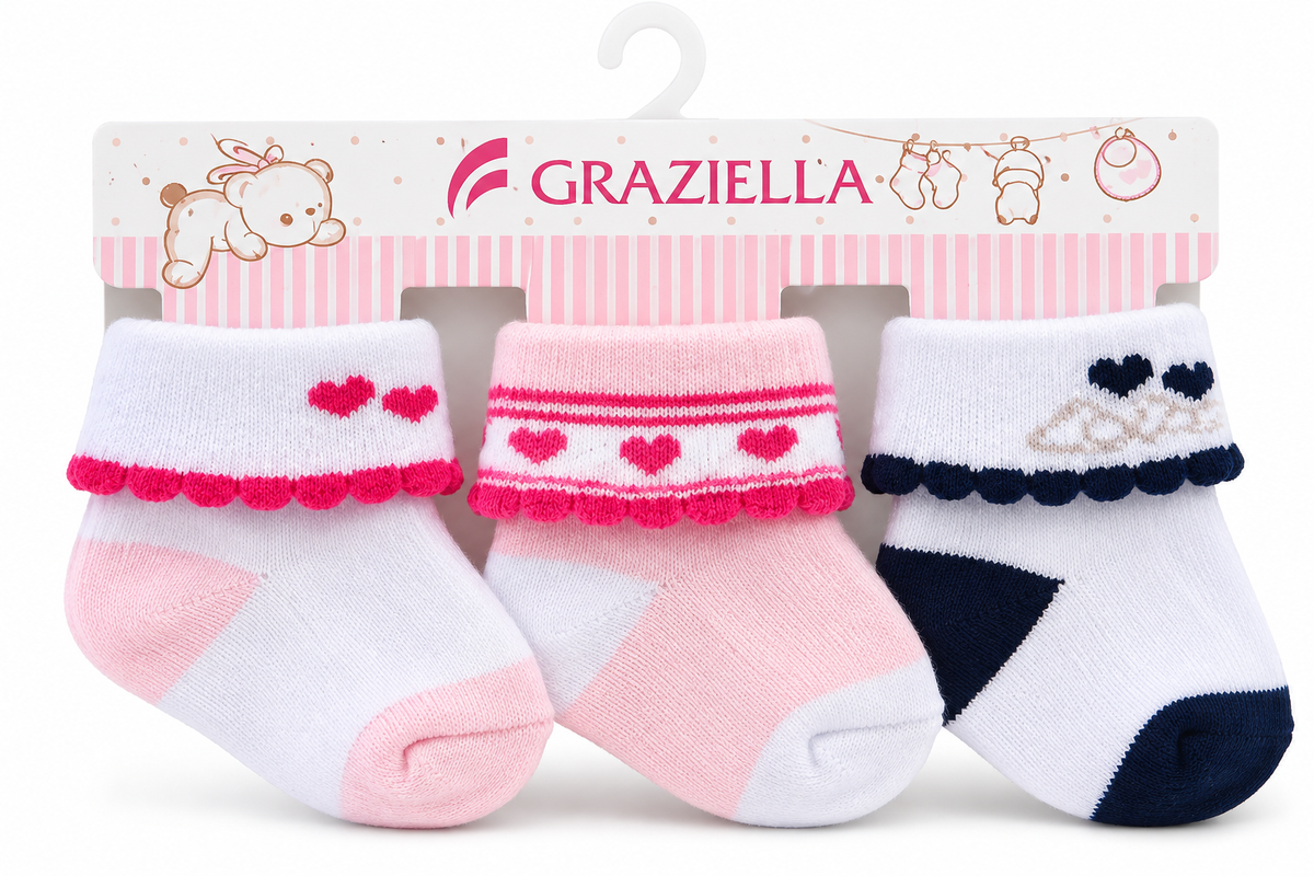 Set 3 Paia di Calzini Neonato “Primi Giorni”
