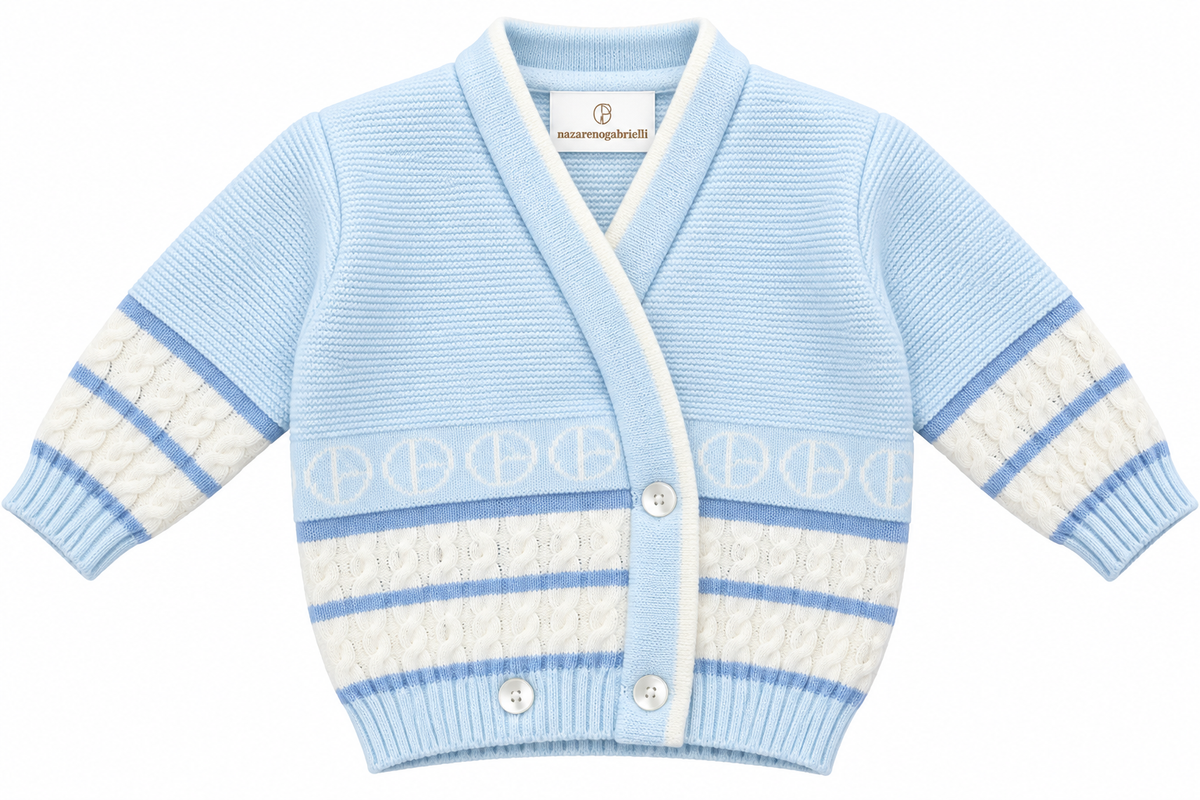 Cardigan Neonato Nazareno Gabrielli in misto lana