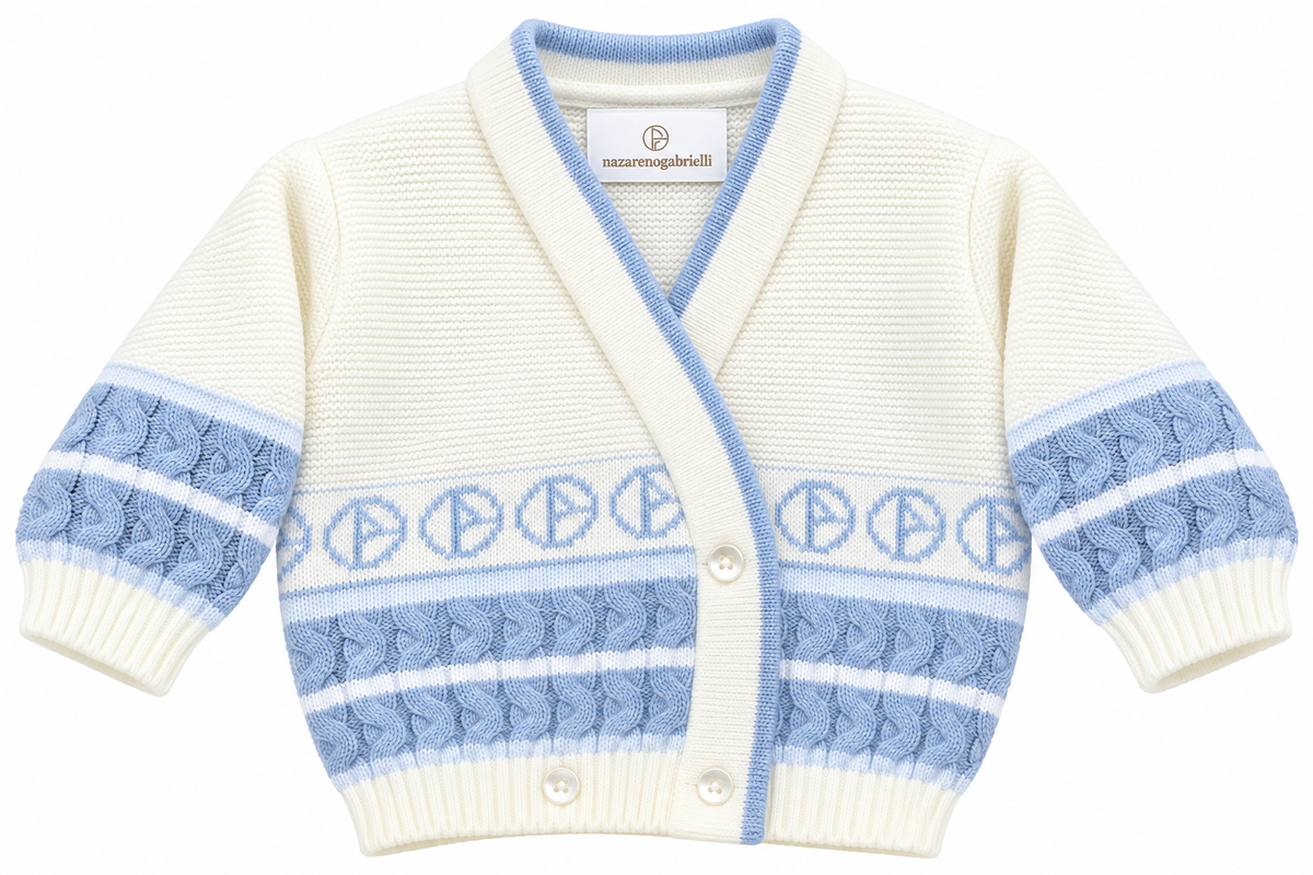 Cardigan Neonato Nazareno Gabrielli in misto lana