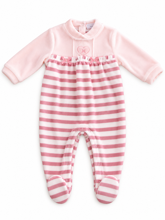 Tutina  in ciniglia neonata PASTELLO bears rosa
