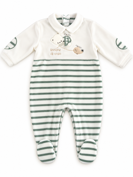 Tutina in ciniglia neonato PASTELLO volo