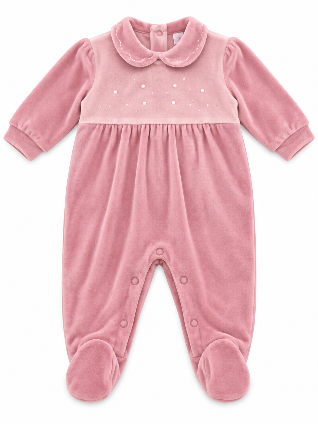 Tutina in ciniglia neonato PASTELLO strass