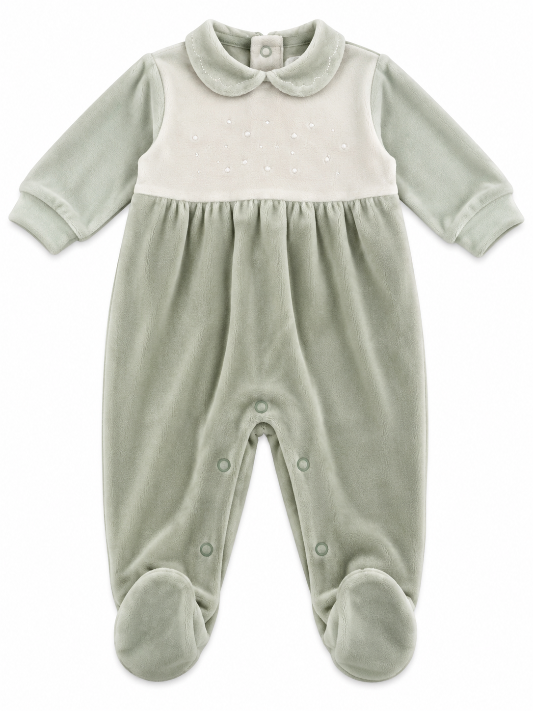 Tutina in ciniglia neonato PASTELLO strass