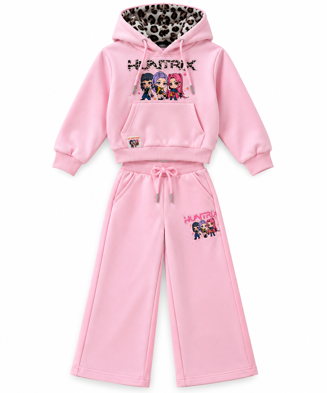 Completo Bambina HUNTRIX con Felpa con Cappuccio e Pantalone Palazzo