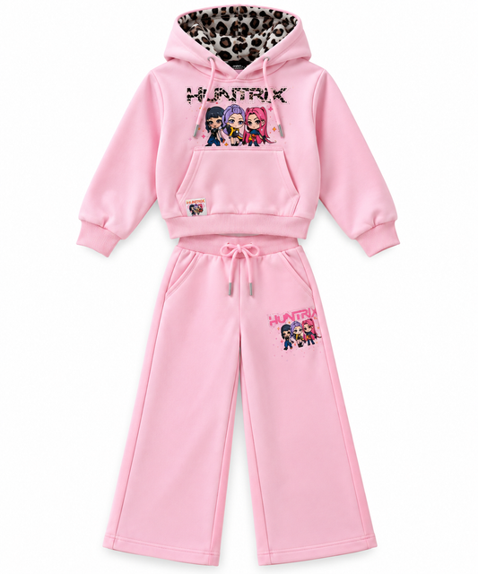 Completo Bambina HUNTRIX con Felpa con Cappuccio e Pantalone Palazzo