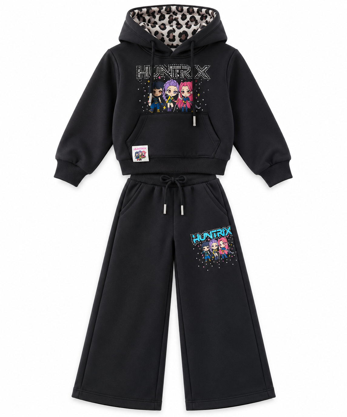 Completo Bambina HUNTRIX con Felpa con Cappuccio e Pantalone Palazzo