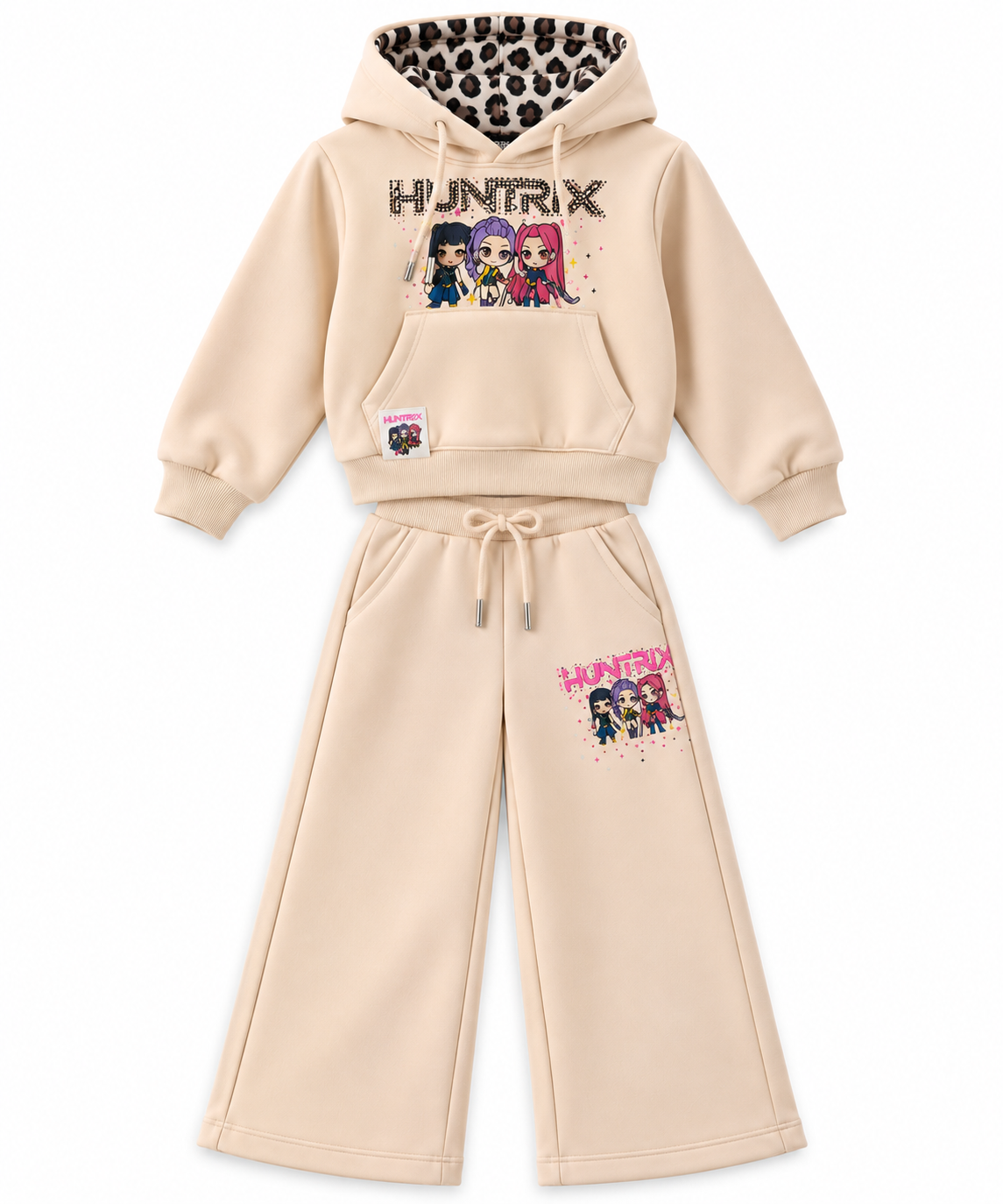 Completo Bambina HUNTRIX con Felpa con Cappuccio e Pantalone Palazzo