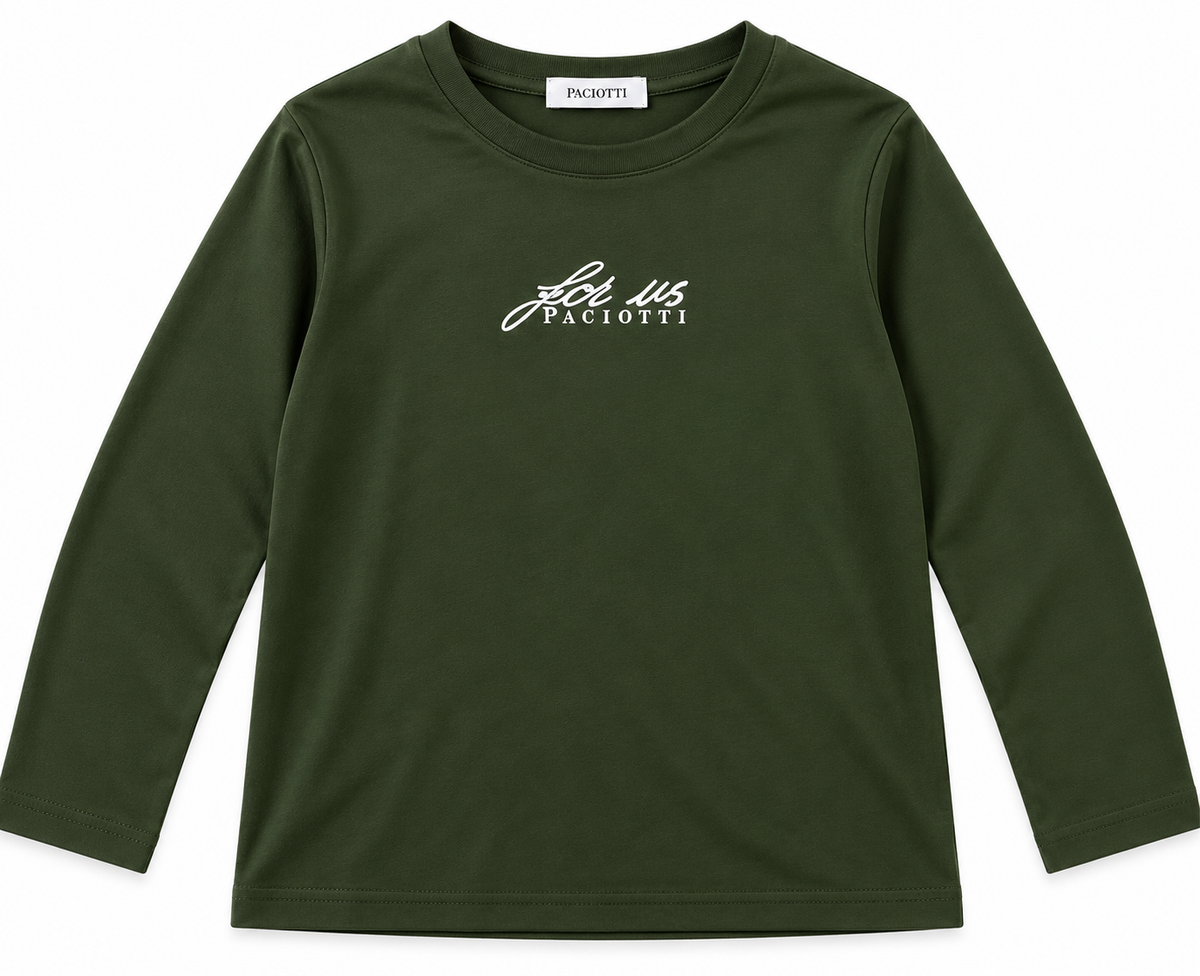 Maglia a Manica Lunga in cotone Paciotti con Stampa Forever For Us
