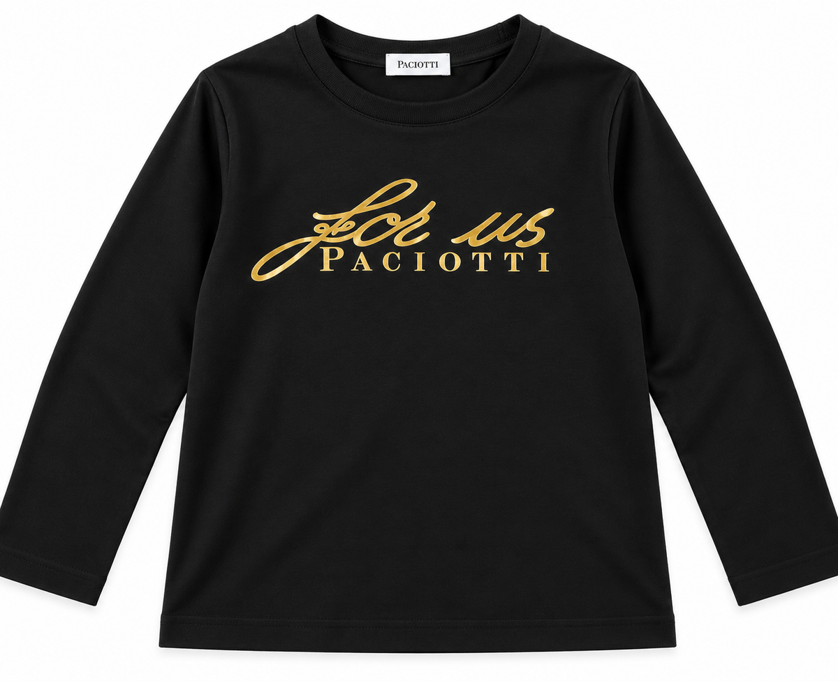 Maglia a Manica Lunga in cotone Paciotti con Stampa Forever For Us
