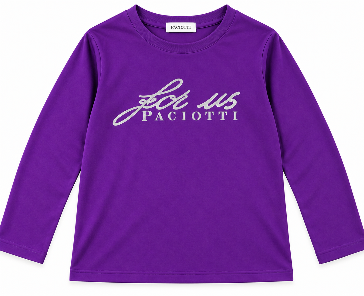 Maglia a Manica Lunga in cotone Paciotti con Stampa Forever For Us
