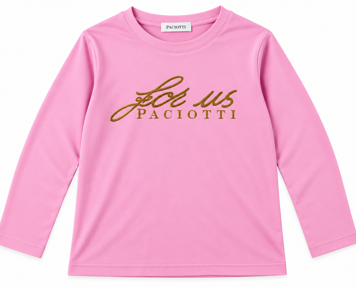 Maglia a Manica Lunga in cotone Paciotti con Stampa Forever For Us