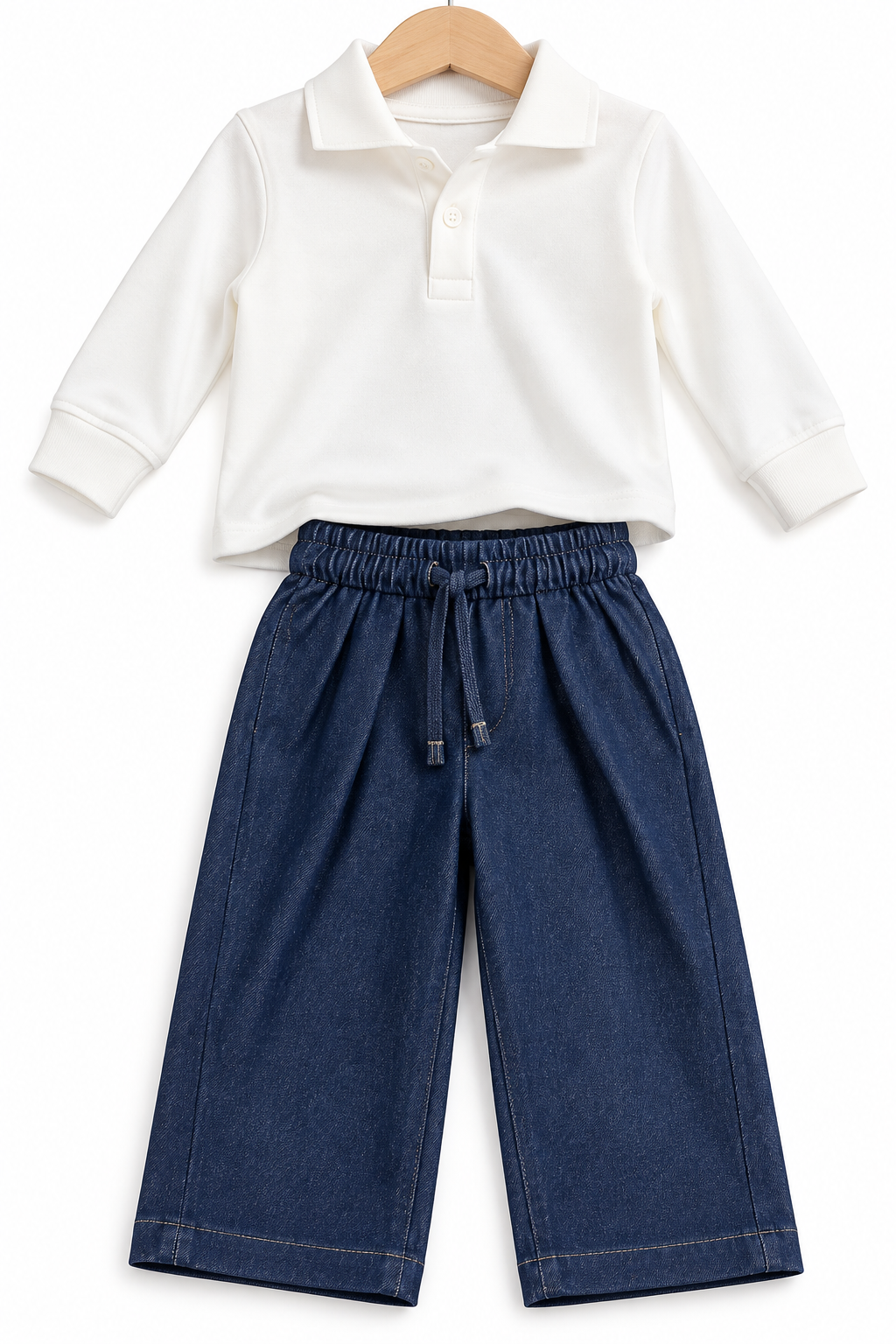 Completo Bambino Baronet­to con Polo, Pantalone e Zainetto Denim